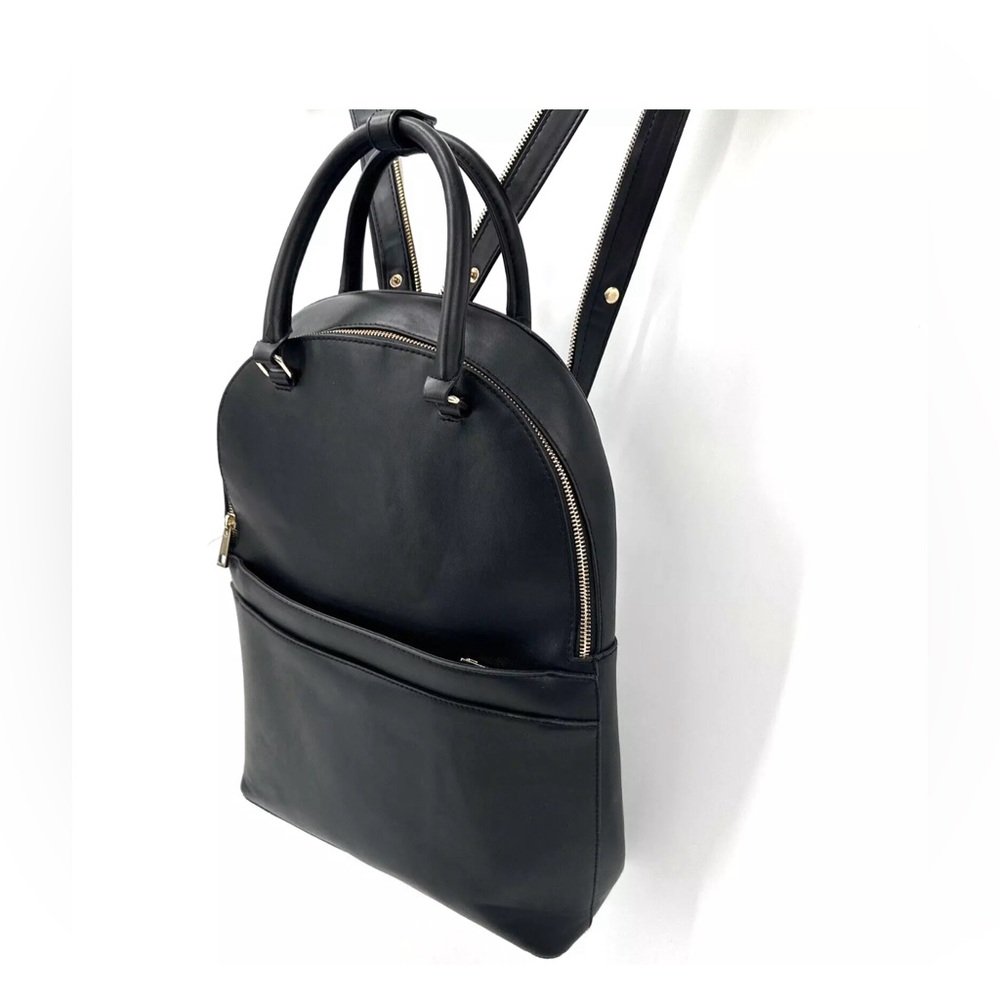 A New Day Commuter Backpack Travel Faux Leather Black Top Handle Convertible